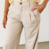 Simply Stated Pant | Pinstripe Beige