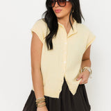 Piper Cardi Vest | Yellow