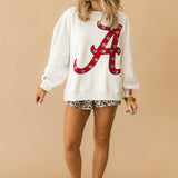 Licensed Bama Oversized Printed Mascot Letter Sweatshirt | Queen Of Sparkles