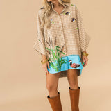 Plaid Ducks In A Pond Button Up Dress | Queen Of Sparkles