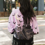 Lavender & Black Halloween House Sweatshirt | Queen Of Sparkles