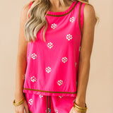 Hot Pink Rhinestone Active Tank | Queen Of Sparkles