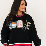 Navy Icon Nurse Sweatshirt | Queen Of Sparkles