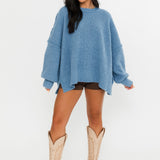 Soft Stitch Sweater | Steel Blue
