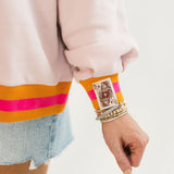 Pink, Orange & Green Rhinestone 'Mahjong' Sweatshirt | Queen Of Sparkles