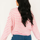 Piper Stripe Cardigan | Bubblegum
