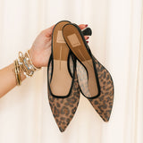 Cleo Heels | Dark Leopard Mesh