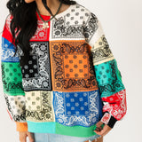 Multi Colorblock Bandana Sweatshirt | Queen Of Sparkles
