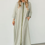 Signature Stripe Midi Dress | Olive