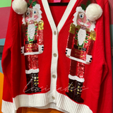 Red Santa Nutcracker Cardigan