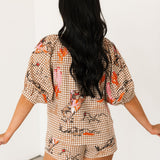 Brown Gingham Bucking Cowgirl Short | Queen Of Sparkles