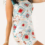 Multi Sequin Aztec Print Knit Tank Dress | Queen Of Sparkles