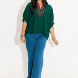Southern Sleigh Blouse | Green