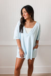 Hot Shot Tee Romper | Boardwalk Blue