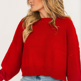 DOORBUSTER Oversized Sweater | Red