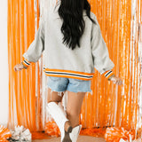Licensed Tennessee Grey Gingham Mascot Mock Neck Sweatshirt | Queen Of Sparkles