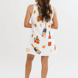 White Mimosa Icon V Neck Tank Dress | Queen Of Sparkles