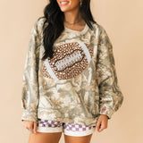 Camo Jewel & Pearl Football Sweatshirt | Queen Of Sparkles X Lexi Jade's