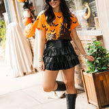 Orange & Black Halloween House Tee | Queen Of Sparkles