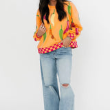 Coral Multi Chili Pepper Sweatshirt | Queen Of Sparkles