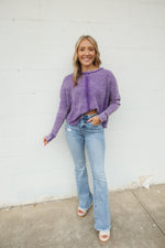 WASHED WAFFLE TOP | VIOLET