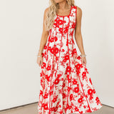 Cover Me In Kisses Midi Dress | Red