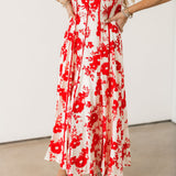 Cover Me In Kisses Midi Dress | Red