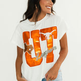 Licensed Texas Metallic Word With Icons Tee | Queen Of Sparkles