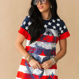 USA Star & Stripe QOS Card Logo Tee Dress | Queen Of Sparkles