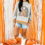 Licensed Tennessee Grey Gingham Mascot Mock Neck Sweatshirt | Queen Of Sparkles