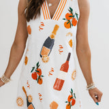 White Mimosa Icon V Neck Tank Dress | Queen Of Sparkles