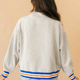 Licensed Florida Grey Gingham Mascot Mock Neck Sweatshirt | Queen Of Sparkles