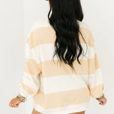 Classic Stripe Crew Wide | Apricot Combo