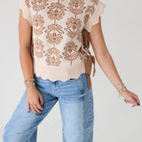 Fall In Love Floral Sweater | Beige