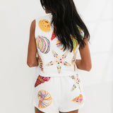 White Multi Shell Short | Queen Of Sparkles