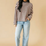 Stripe Piper Pullover Sweater | Mocha Pink
