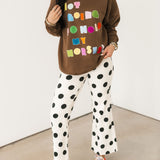 Polka Dot Wide Leg Jeans