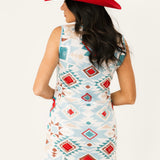 Multi Sequin Aztec Print Knit Tank Dress | Queen Of Sparkles