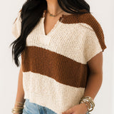 Stripe Sweater Vest | Walnut Ecru