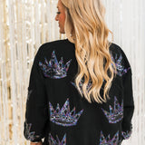 Black Crown Sweatshirt | Queen Of Sparkles