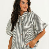 Essential Stripe Blouse | Black