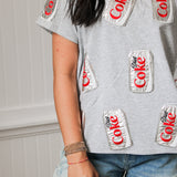 Grey Scattered Diet Coke Can Tee | Queen Of Sparkles