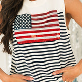 Knit American Flag Stripe Tank | Queen Of Sparkles