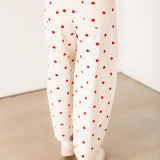 Polka Dot Barrel Jeans | Cream Red