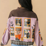 Brown & Purple Haunted House Henley Sweatshirt | Queen Of Sparkles