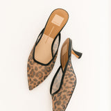 Cleo Heels | Dark Leopard Mesh