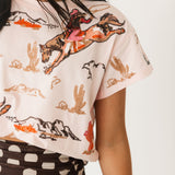 Light Pink Bucking Cowgirl Tee | Queen Of Sparkles