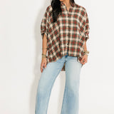 Oversized Button Up Shirt | Plaid