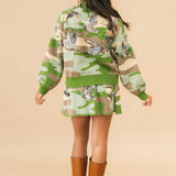 Green Camo Ducks Flying Knit Skirt | Queen Of Sparkles