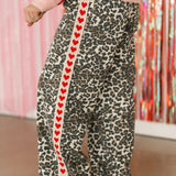 Wild About You Denim Pants | Red Leopard